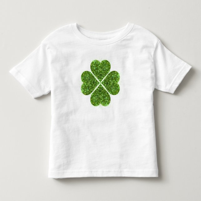 T-shirt Pour Les Tous Petits Verte shamrock mousseux à quatre feuilles (Devant)