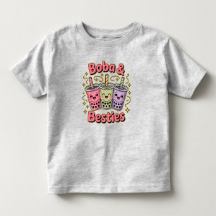 T-shirt Pour Les Tous Petits Vibes BOBA & Besties - Parfait pour les amateurs d