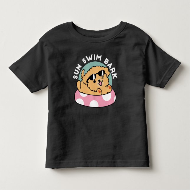 T-shirt Pour Les Tous Petits Vibes d'été Chien - Chiot flottant avec lunettes d (Devant)