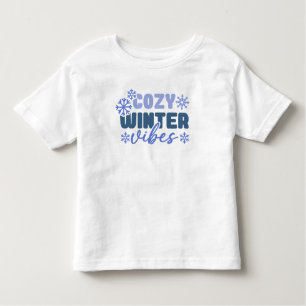 T-shirt Pour Les Tous Petits Vibes d'hiver confortables - Typographie du flocon