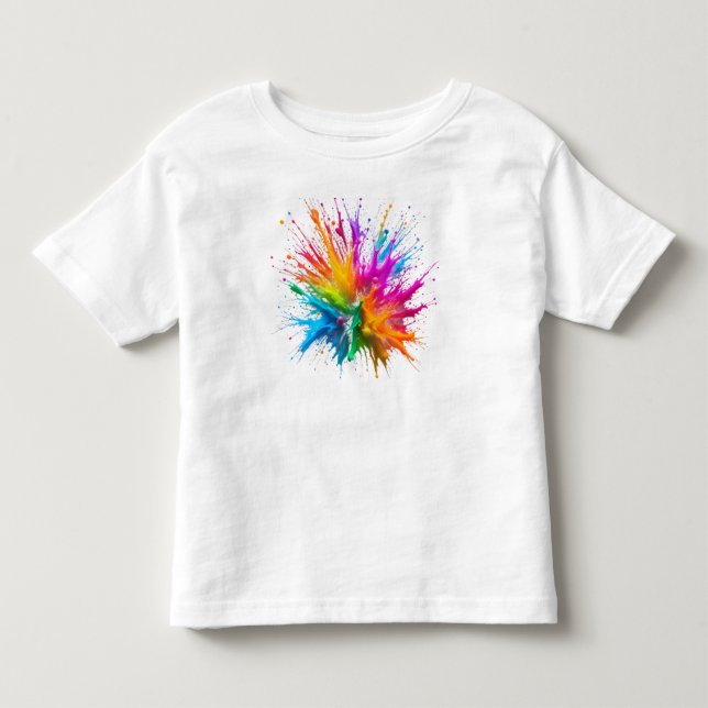 T-shirt Pour Les Tous Petits Vibrant Rainbow Paint Splatter Explosion (Devant)