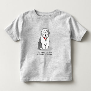 T-shirt Pour Les Tous Petits Vieux chien de mouton anglais (Grey 1)