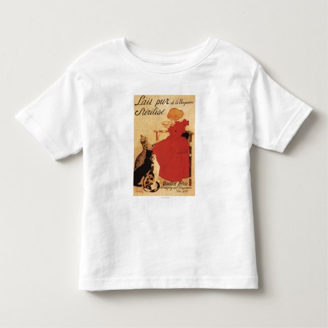 T-shirt Pour Les Tous Petits Vingeanne Milk Girl avec chats (Devant)