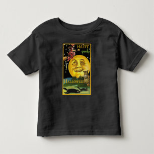T-shirt Pour Les Tous Petits Vintage Halloween dans la lune regarder la sorciè
