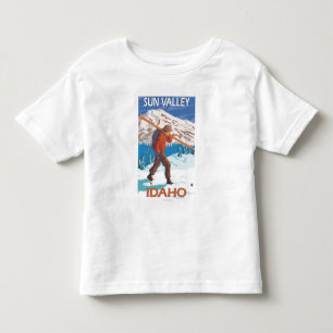 T-shirt Pour Les Tous Petits Vintage voyage de transport 2 de skis de neige de