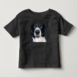 T-shirt Pour Les Tous Petits Visage de chien noir et blanc