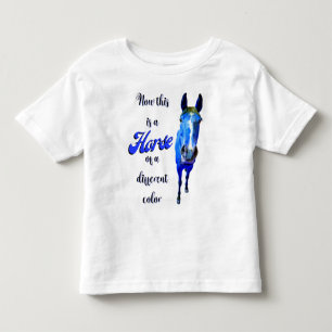 T-shirt Pour Les Tous Petits Voici un cheval d'une couleur différente en bleu