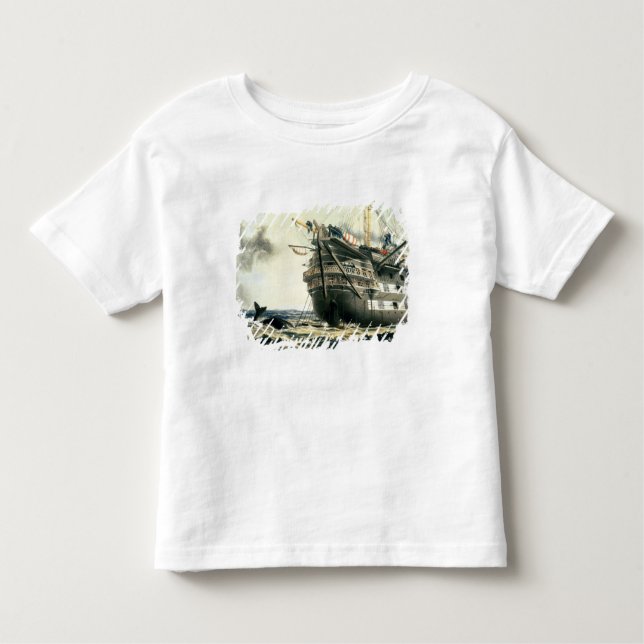 T-shirt Pour Les Tous Petits voie HMP Agamemnon étendant le câble atlantique (Devant)
