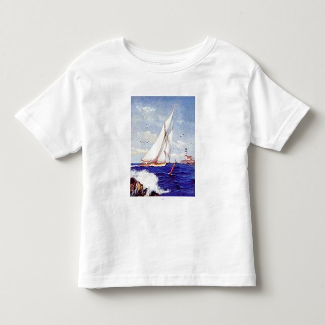 T-shirt Pour Les Tous Petits Voile Par le phare par Albert B. Marques (Devant)