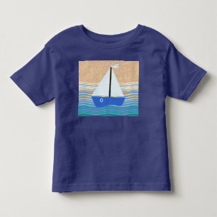 T-shirt Pour Les Tous Petits Voilier sur les vagues de l'océan
