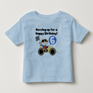 T-shirt Pour Les Tous Petits Voiture de course Jaune 6e Chemises et cadeaux d'a