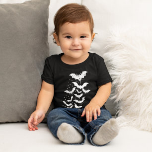 T-shirt Pour Les Tous Petits Voler Halloween Galaxy Bats blancs et étoiles