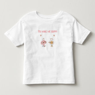 T-shirt Pour Les Tous Petits Vous me rendez heureux ! Cerveau et fleur heureux