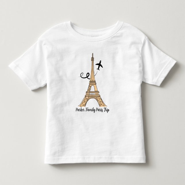 T-shirt Pour Les Tous Petits Voyage sur mesure à Paris Chic Tour Eiffel (Devant)