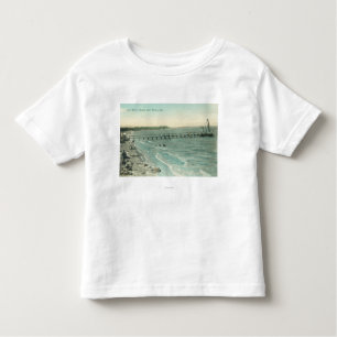 T-shirt Pour Les Tous Petits Vue aérienne de plage et de pilier de San Mateo