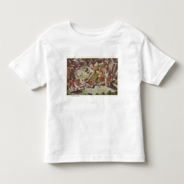 T-shirt Pour Les Tous Petits Vue aérienne du village suisse (Devant)