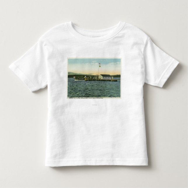 T-shirt Pour Les Tous Petits Vue d'atterrissage de camp d'île de Sandy, Boston (Devant)