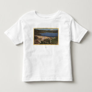 T-shirt Pour Les Tous Petits Vue de barrage, de lac, et de Mt. Shasta dans la