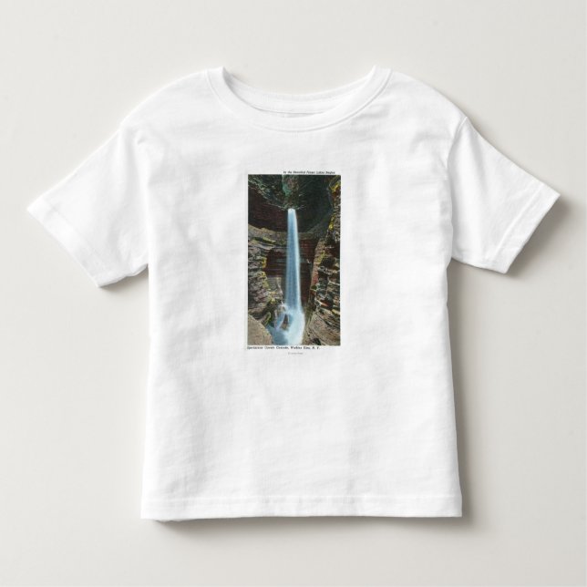 T-shirt Pour Les Tous Petits Vue de cascade spectaculaire de caverne (Devant)