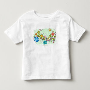 T-shirt Pour Les Tous Petits Vue de côté des enfants jouant sur la branche
