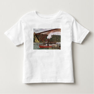 T-shirt Pour Les Tous Petits Vue de la domestique du bateau de brume quittant