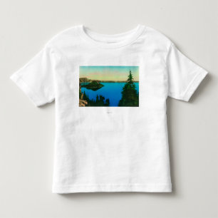 T-shirt Pour Les Tous Petits Vue de lac crater et d'île de magicien