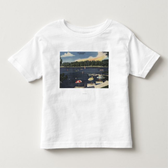 T-shirt Pour Les Tous Petits Vue de lac, rivage bordé d'arbres (Devant)