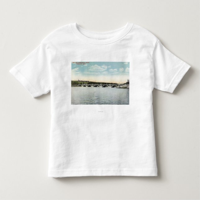T-shirt Pour Les Tous Petits Vue de nouveau pont de Quinsigamond de lac (Devant)