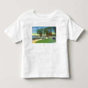 T-shirt Pour Les Tous Petits Vue de parc de bord de la mer de la promenade de