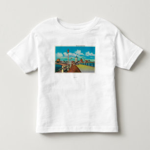 T-shirt Pour Les Tous Petits Vue de pilier d'arc-en-ciel, Long Beach