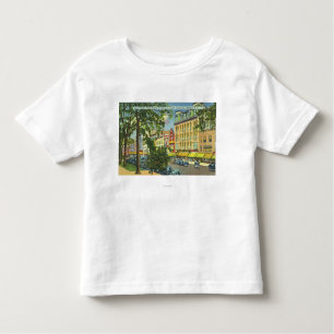 T-shirt Pour Les Tous Petits Vue de porche d'hôtel des USA de rue principale