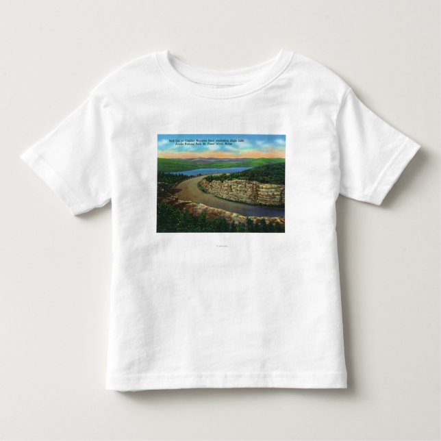 T-shirt Pour Les Tous Petits Vue de roche coupée sur Cadillac Mt regardant (Devant)