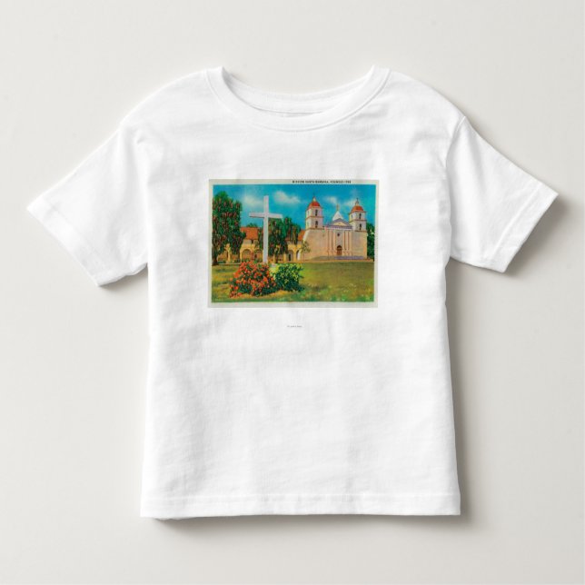 T-shirt Pour Les Tous Petits Vue de Santa Barbara de mission (Devant)