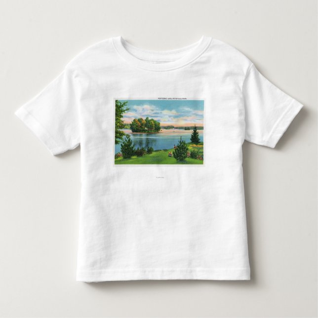 T-shirt Pour Les Tous Petits Vue de Shoreline de lac Pontoosuc (Devant)