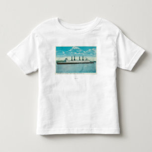 T-shirt Pour Les Tous Petits Vue de vapeur de PS contre la côte de CostaPort,