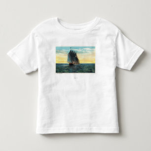 T-shirt Pour Les Tous Petits Vue de vieux château français, 3 drapeaux de pay