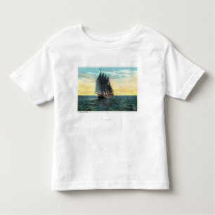 T-shirt Pour Les Tous Petits Vue de vieux château français, 3 drapeaux de pays