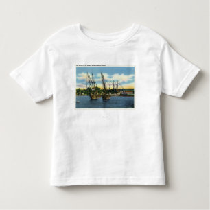 T-shirt Pour Les Tous Petits Vue de vieux naufrages dans le port
