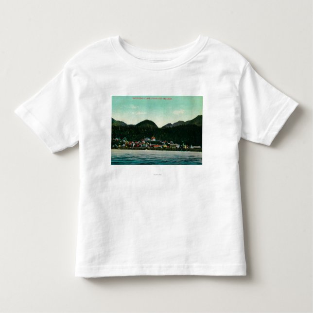 T-shirt Pour Les Tous Petits Vue de ville de Ketchikan, Alaska de vapeur (Devant)