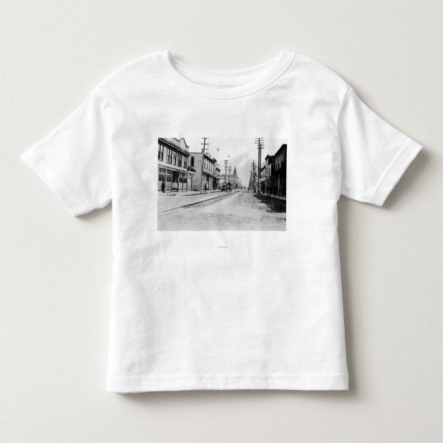 T-shirt Pour Les Tous Petits Vue de ville de Skagway, photographie de l'Alaska (Devant)