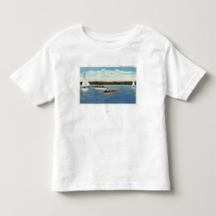 T-shirt Pour Les Tous Petits Vue de voile et de canots automobiles sur le lac
