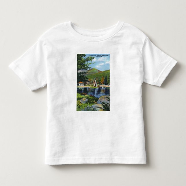 T-shirt Pour Les Tous Petits Vue dépassée par lac de roue d'eau d'ombre (Devant)