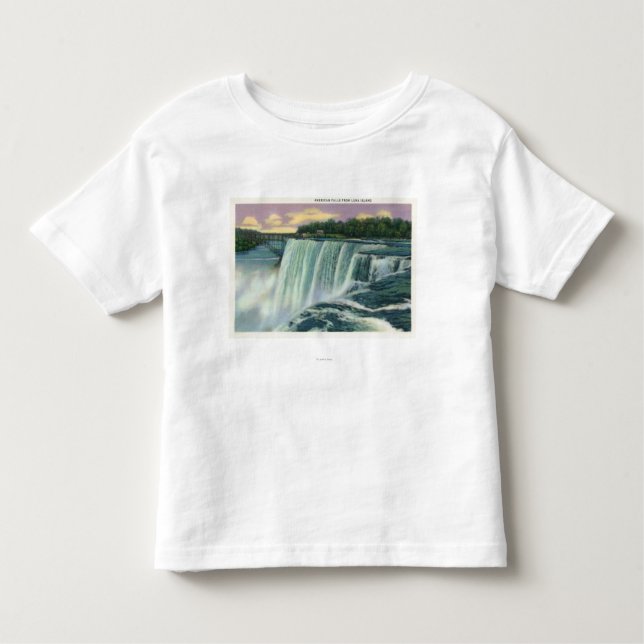 T-shirt Pour Les Tous Petits Vue d'île de Luna des automnes américains (Devant)