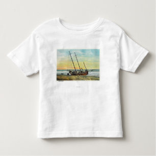 T-shirt Pour Les Tous Petits Vue du bateau de coureur de rhum à terre