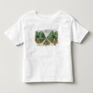 T-shirt Pour Les Tous Petits Vue du bois à la maison et à l'avenue bilatéral