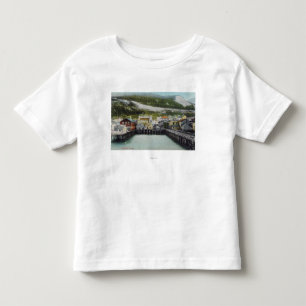 T-shirt Pour Les Tous Petits Vue du bord de mer et du TownDouglass, AK