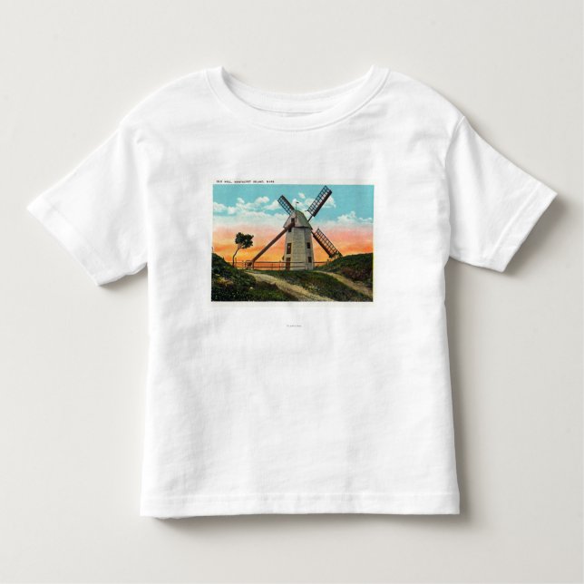 T-shirt Pour Les Tous Petits Vue d'un vieux moulin à vent (Devant)
