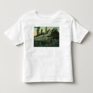 T-shirt Pour Les Tous Petits Vue d'une équipe de notation sur un séquoia tomb