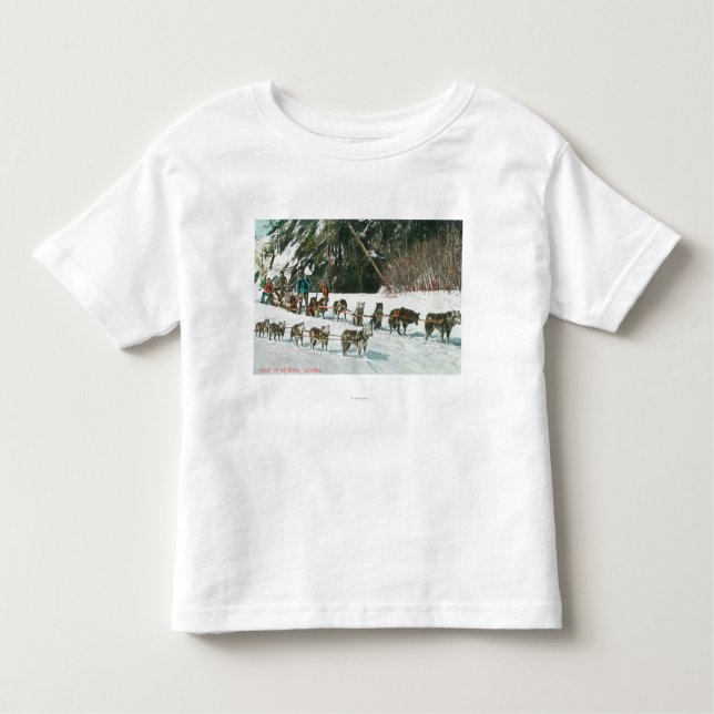T-shirt Pour Les Tous Petits Vue d'une équipe enrouée de Chien-Traîneau (Devant)