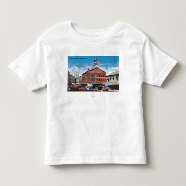 T-shirt Pour Les Tous Petits Vue extérieure de Faneuil Hall (Devant)